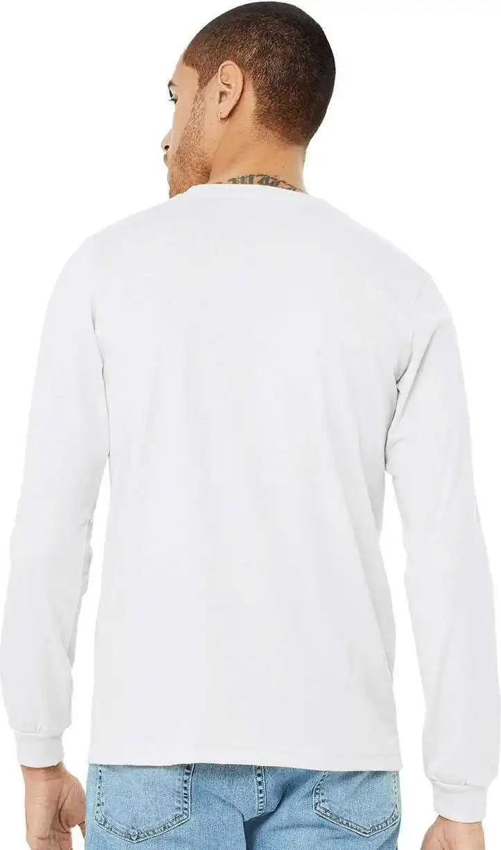 Bella + Canvas 3501cvc Unisex Heather Cvc Long Sleeve Tee - Solid White Blend