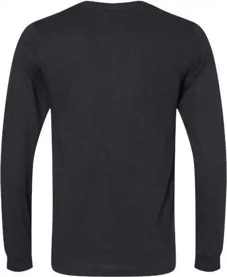 Bella + Canvas 3501cvc Unisex Heather Cvc Long Sleeve Tee Solid Black Blend