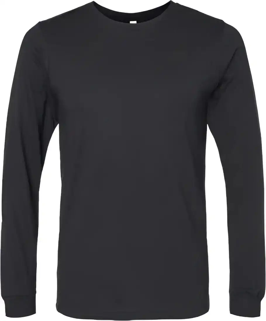 Bella + Canvas 3501cvc Unisex Heather Cvc Long Sleeve Tee Solid Black Blend