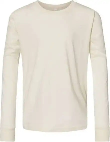 Bella + Canvas 3501y Youth Jersey Long Sleeve Tee Natural