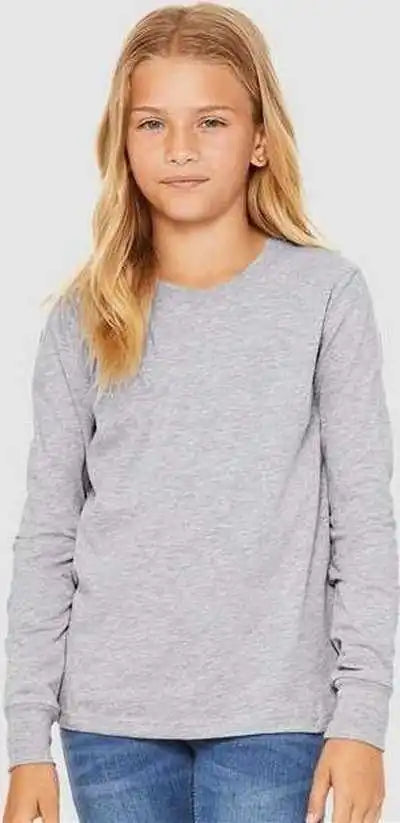 Bella + Canvas 3501ycvc Youth Heather Cvc Long Sleeve Tee - Athletic