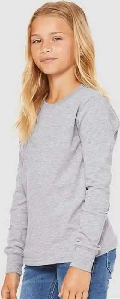 Bella + Canvas 3501ycvc Youth Heather Cvc Long Sleeve Tee - Athletic
