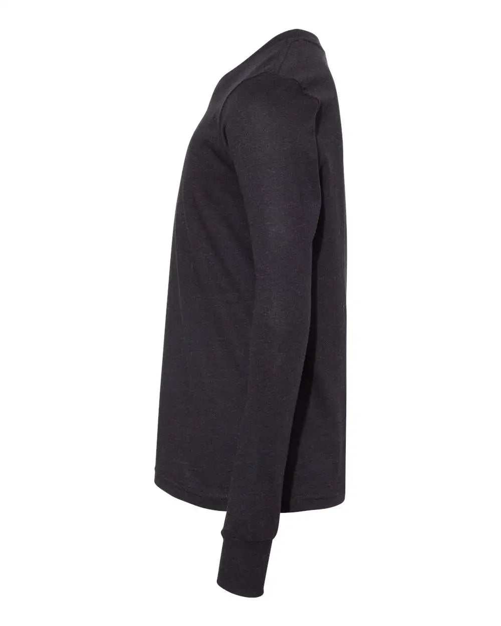Bella + Canvas 3501ycvc Youth Heather Cvc Long Sleeve Tee - Black