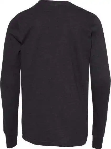 Bella + Canvas 3501ycvc Youth Heather Cvc Long Sleeve Tee Black