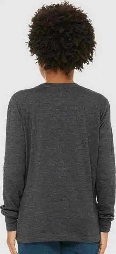 Bella + Canvas 3501ycvc Youth Heather Cvc Long Sleeve Tee - Dark Gray