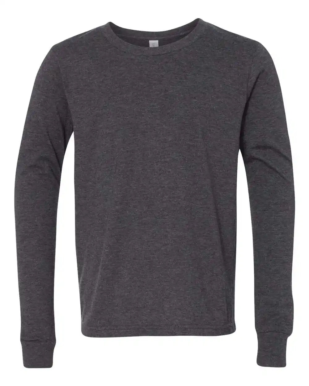 Bella + Canvas 3501ycvc Youth Heather Cvc Long Sleeve Tee - Dark Grey - s