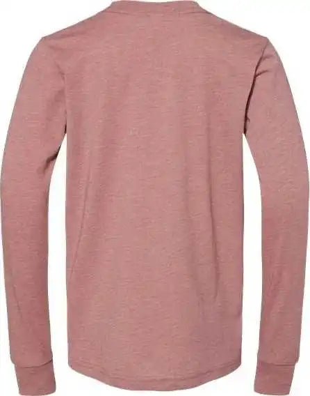 Bella + Canvas 3501ycvc Youth Heather Cvc Long Sleeve Tee Mauve
