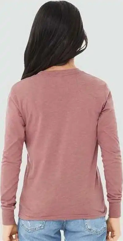 Bella + Canvas 3501ycvc Youth Heather Cvc Long Sleeve Tee Mauve