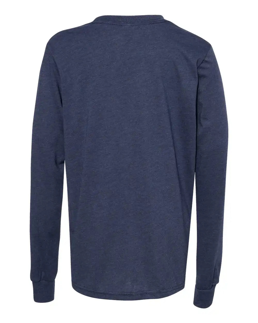 Bella + Canvas 3501ycvc Youth Heather Cvc Long Sleeve Tee - Navy - s