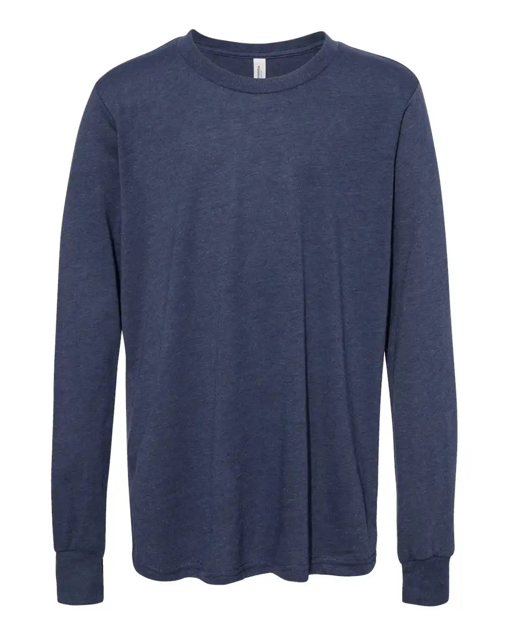 Bella + Canvas 3501ycvc Youth Heather Cvc Long Sleeve Tee - Navy - s