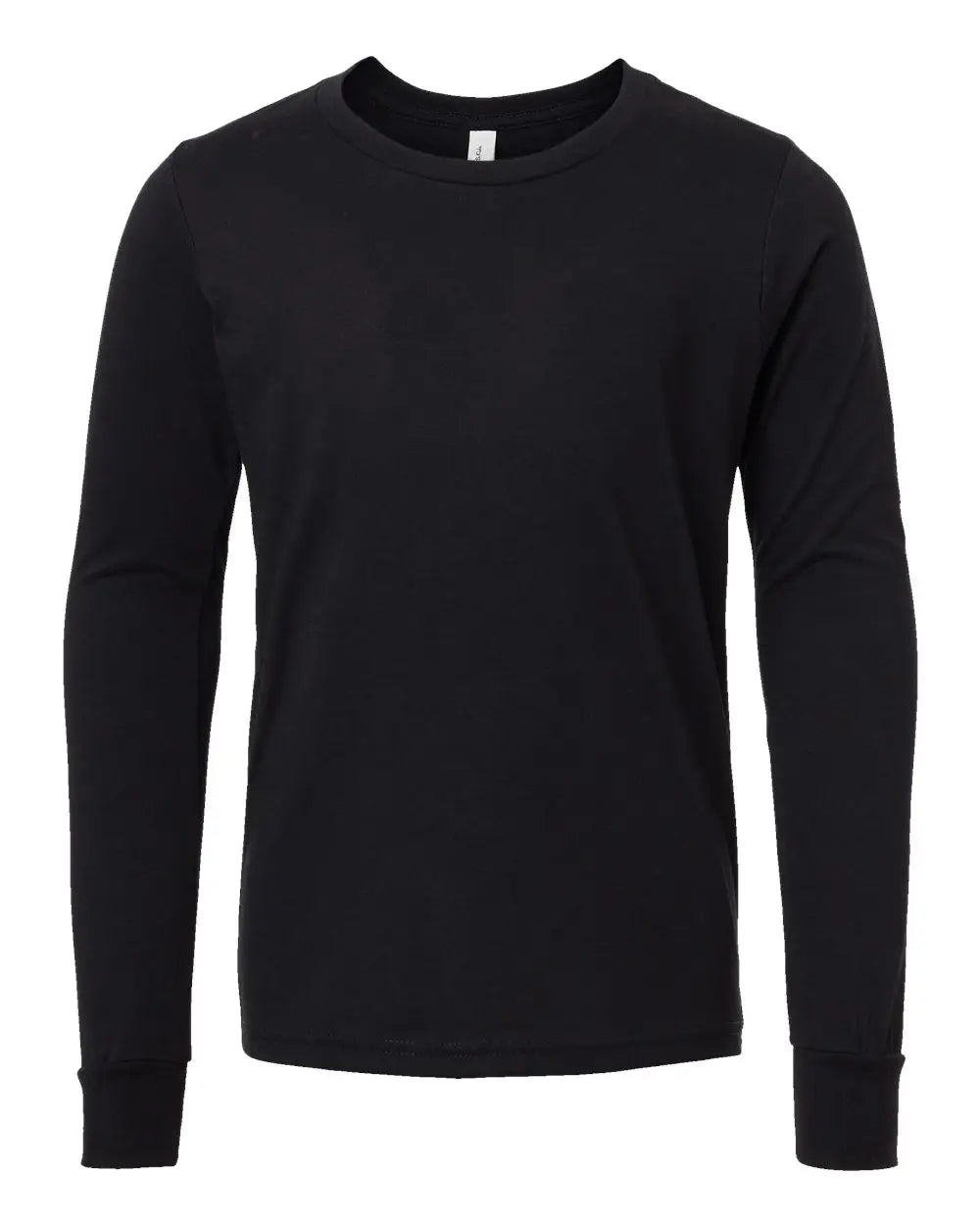 Bella + Canvas 3501ycvc Youth Heather Cvc Long Sleeve Tee - Solid Black Blend - s