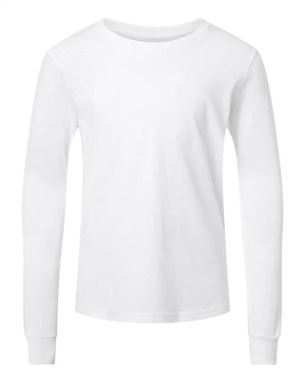 Bella + Canvas 3501ycvc Youth Heather Cvc Long Sleeve Tee - Solid White Blend - s