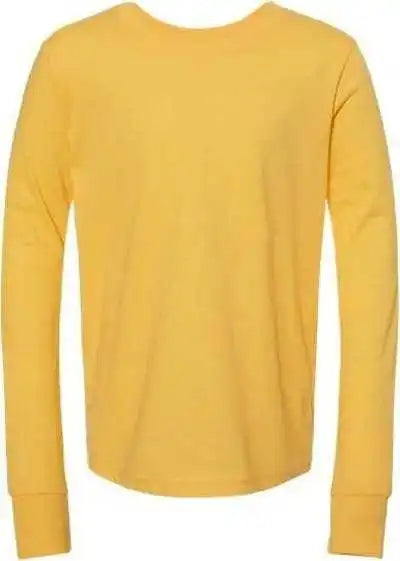 Bella + Canvas 3501ycvc Youth Heather Cvc Long Sleeve Tee Yellow Gold