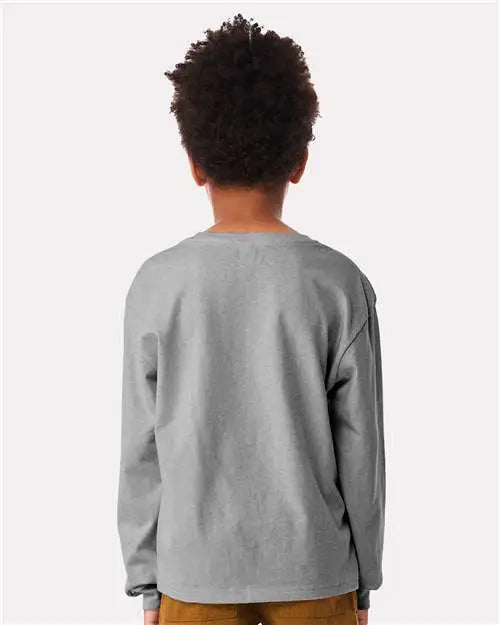 Bella + Canvas 3511y Youth 6oz. Heavyweight Long Sleeve Tee - Athletic Heather