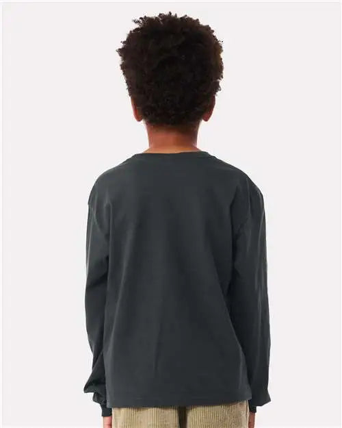 Bella + Canvas 3511y Youth 6oz. Heavyweight Long Sleeve Tee - Dark Gray
