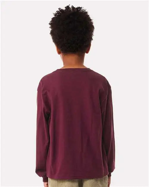 Bella + Canvas 3511y Youth 6oz. Heavyweight Long Sleeve Tee - Maroon