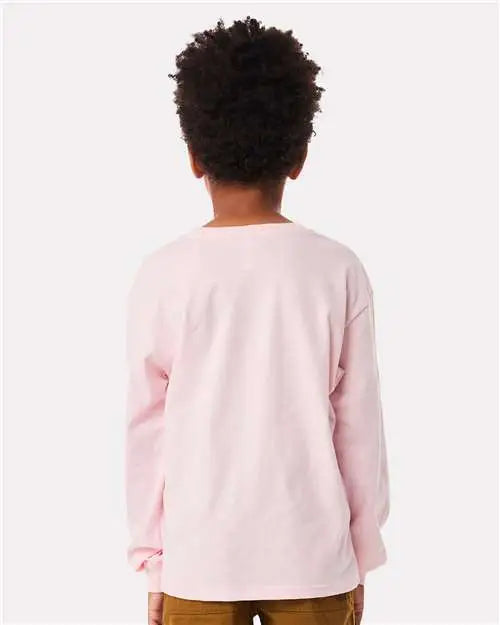 Bella + Canvas 3511y Youth 6oz. Heavyweight Long Sleeve Tee - Soft Pink