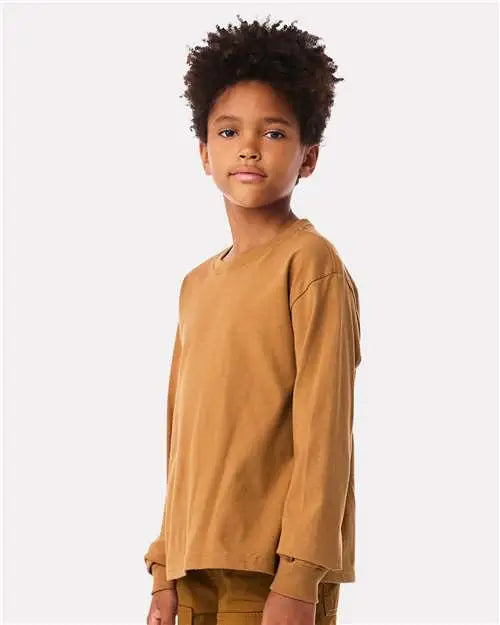 Bella + Canvas 3511y Youth 6oz. Heavyweight Long Sleeve Tee - Toast