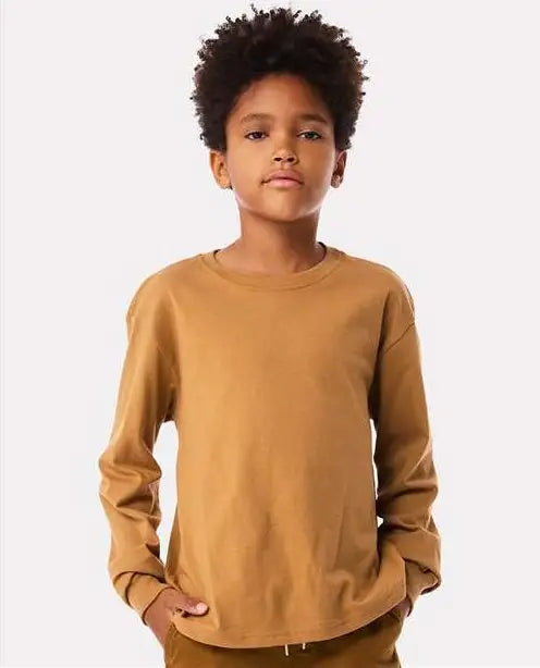 Bella + Canvas 3511y Youth 6oz. Heavyweight Long Sleeve Tee - Toast - s