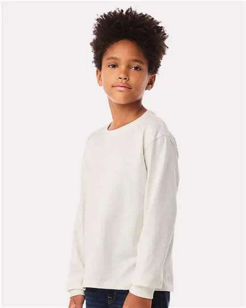 Bella + Canvas 3511y Youth 6oz. Heavyweight Long Sleeve Tee - Vintage White