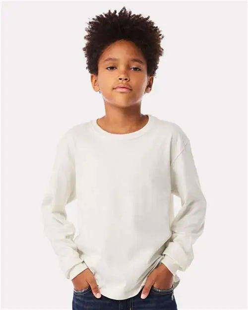 Bella + Canvas 3511y Youth 6oz. Heavyweight Long Sleeve Tee - Vintage White