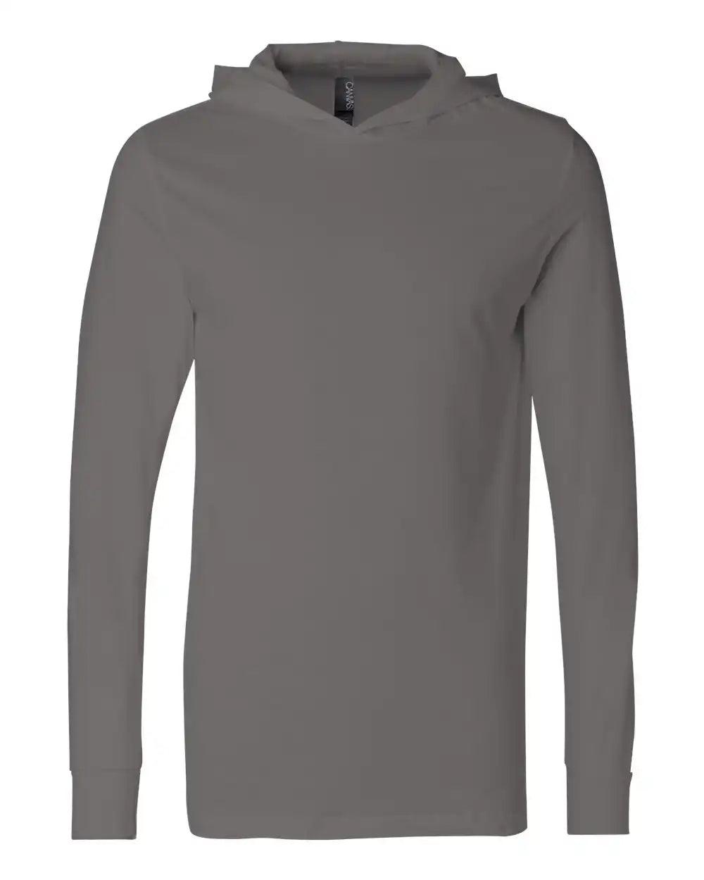 Bella + Canvas 3512 Jersey Hooded Long Sleeve Tee - Asphalt - Xs