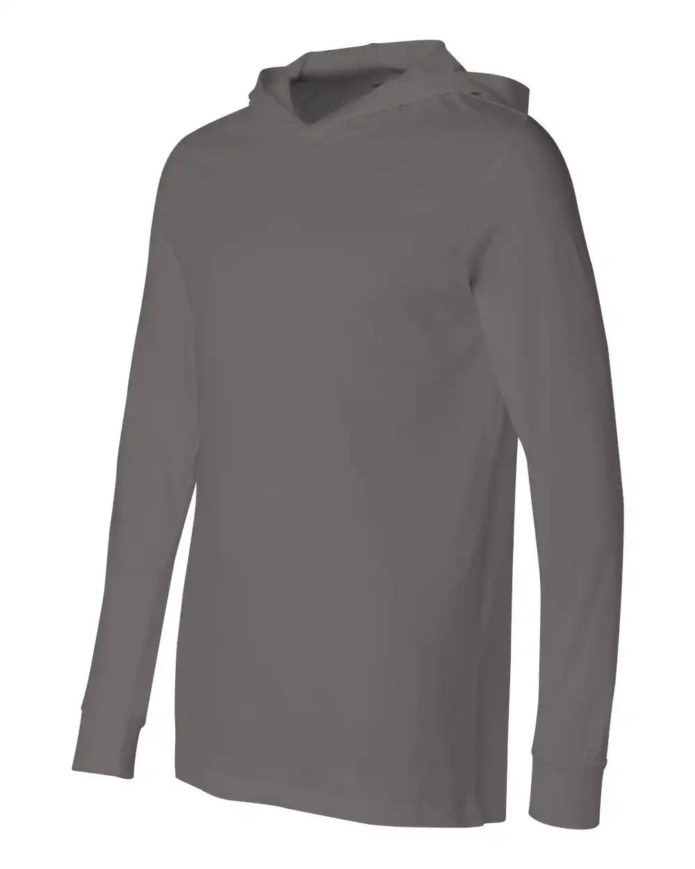 Bella + Canvas 3512 Jersey Hooded Long Sleeve Tee - Asphalt - Xs
