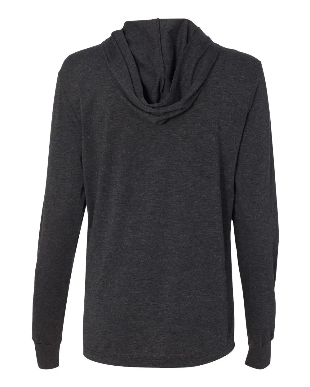 Bella + Canvas 3512 Jersey Hooded Long Sleeve Tee - Charcoal Black Triblend
