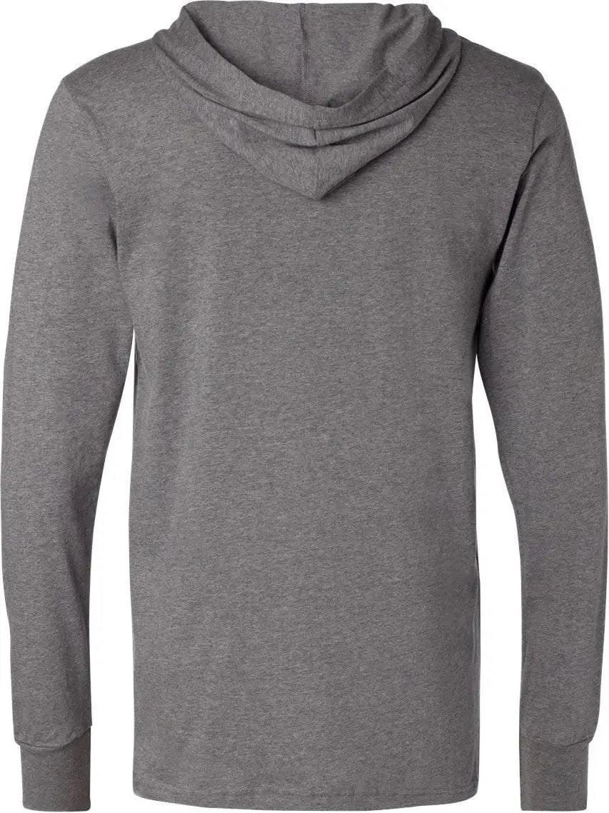 Bella + Canvas 3512 Jersey Hooded Long Sleeve Tee - Deep Heather