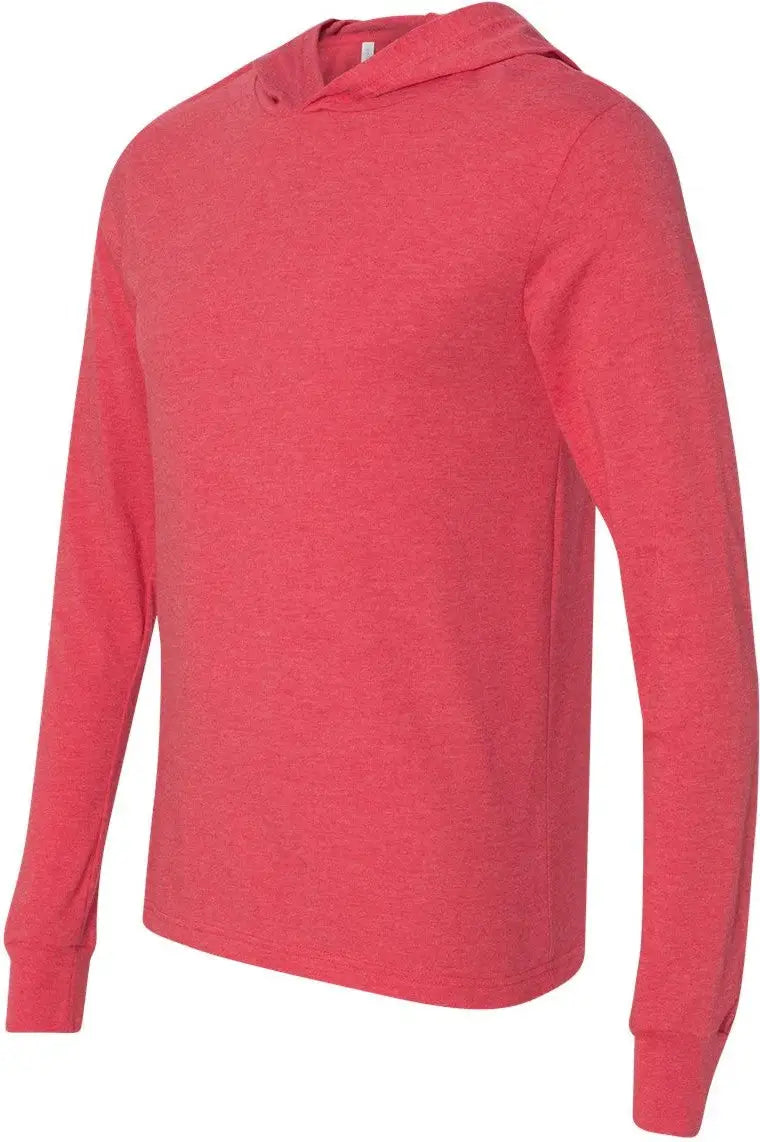 Bella + Canvas 3512 Jersey Hooded Long Sleeve Tee - Heather Red