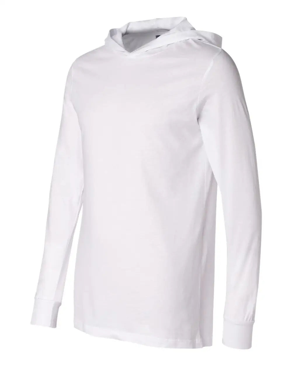 Bella + Canvas 3512 Jersey Hooded Long Sleeve Tee - White