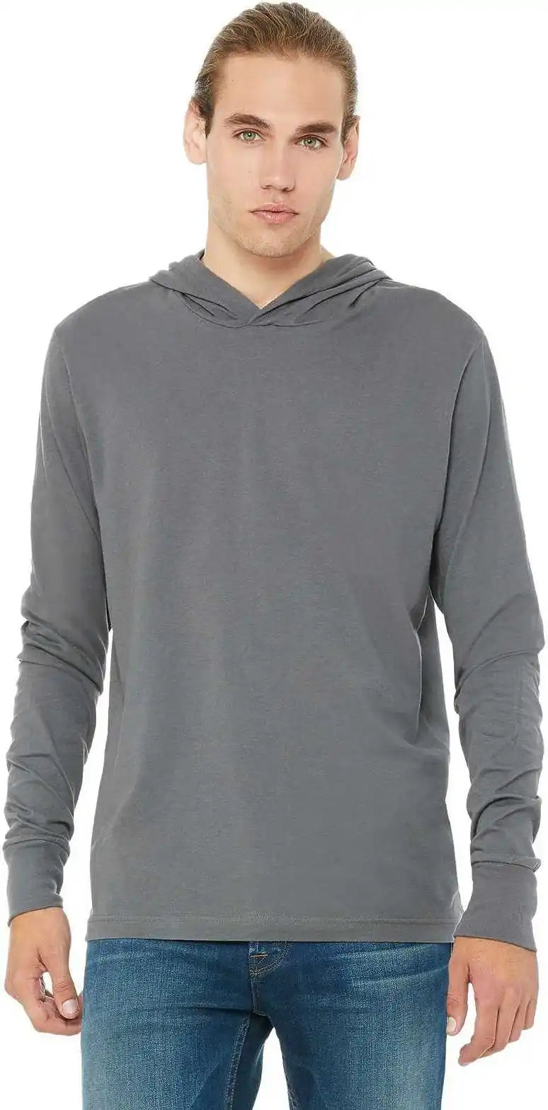 Bella + Canvas 3512 Unisex Jersey Long Sleeve Hoodie - Asphalt