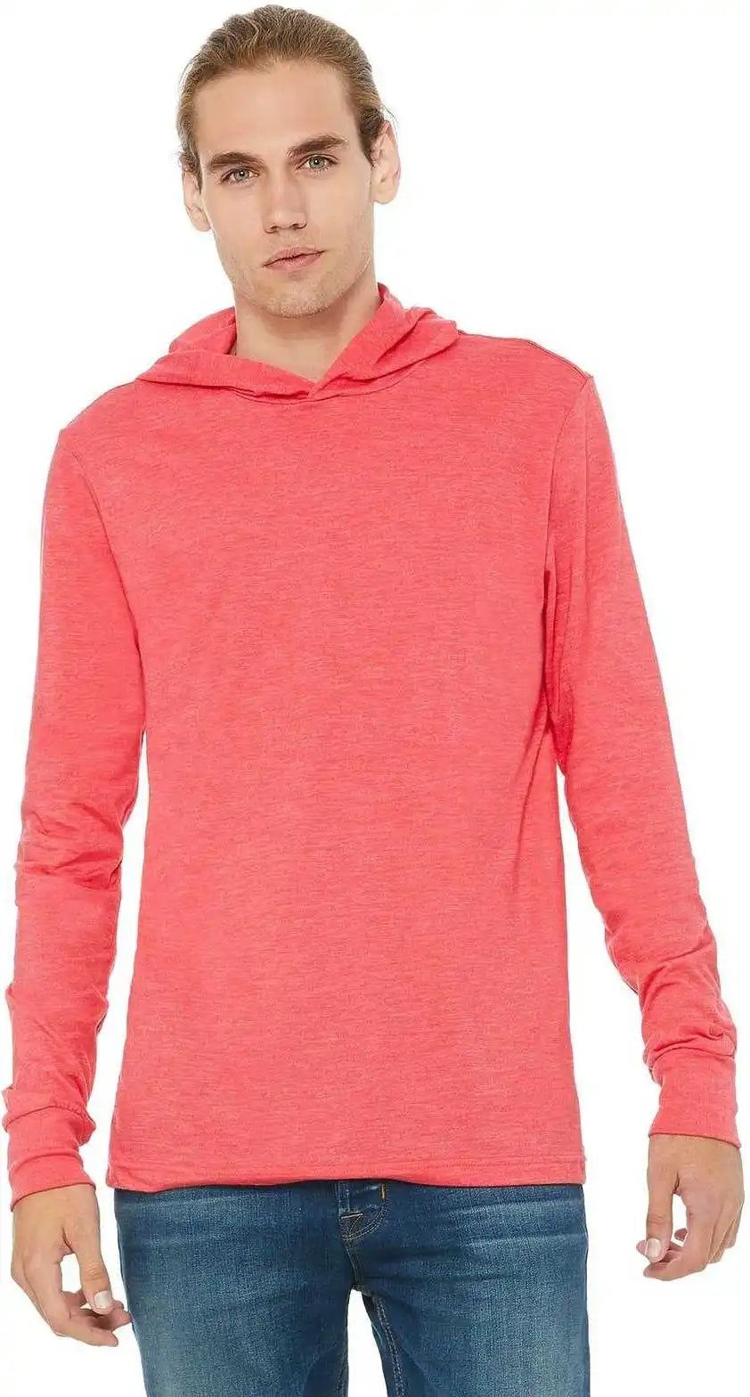 Bella + Canvas 3512 Unisex Jersey Long Sleeve Hoodie Heather Red