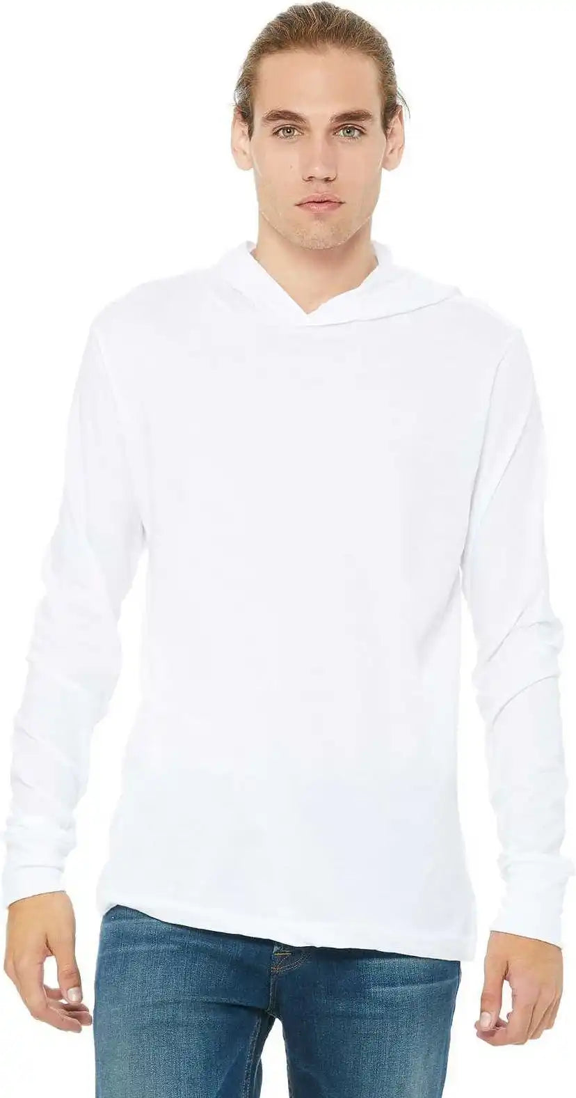 Bella + Canvas 3512 Unisex Jersey Long Sleeve Hoodie White