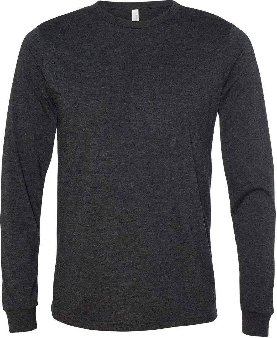 Bella + Canvas 3513 Triblend Long Sleeve Tee - Charcoal Black