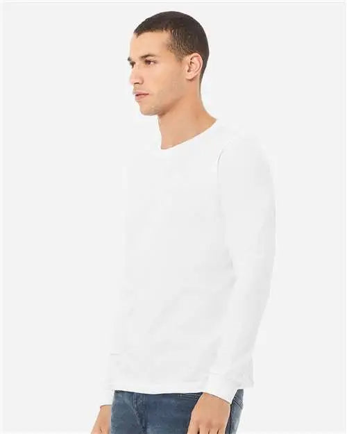 Bella + Canvas 3513 Triblend Long Sleeve Tee - Solid White