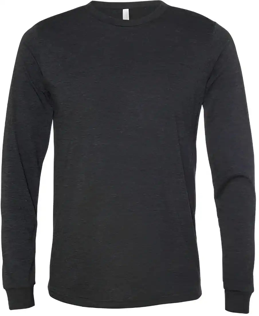 Bella + Canvas 3513 Unisex Triblend Long Sleeve Tee Charcoal Black