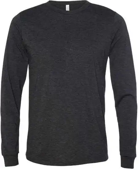 Bella + Canvas 3513 Unisex Triblend Long Sleeve Tee - Charcoal Black