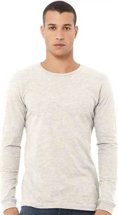Bella + Canvas 3513 Unisex Triblend Long Sleeve Tee - Oatmeal