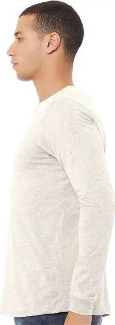 Bella + Canvas 3513 Unisex Triblend Long Sleeve Tee - Oatmeal