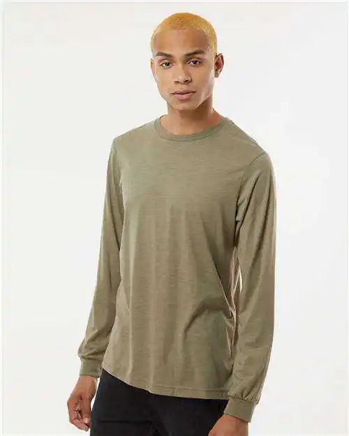 Bella + Canvas 3513 Unisex Triblend Long Sleeve Tee - Olive