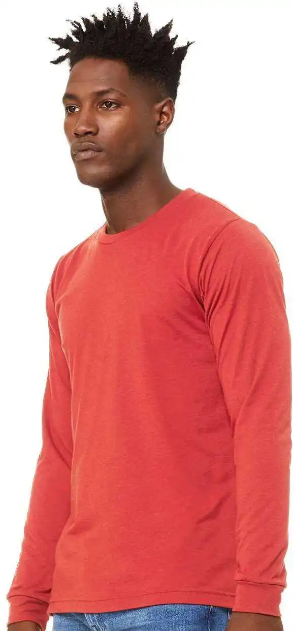 Bella + Canvas 3513 Unisex Triblend Long Sleeve Tee Red