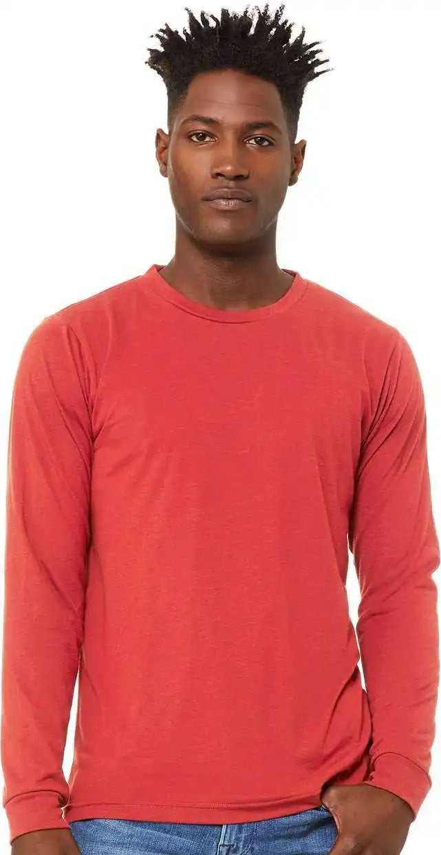 Bella + Canvas 3513 Unisex Triblend Long Sleeve Tee Red