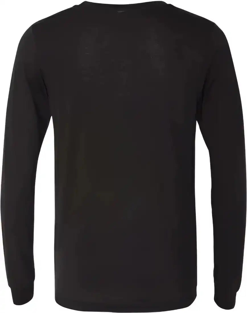Bella + Canvas 3513 Unisex Triblend Long Sleeve Tee - Solid Black