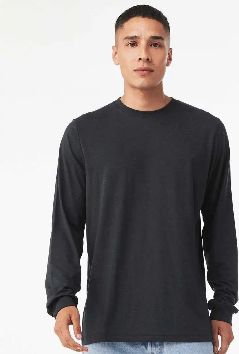 Bella + Canvas 3513 Unisex Triblend Long Sleeve Tee - Solid Dark Gray