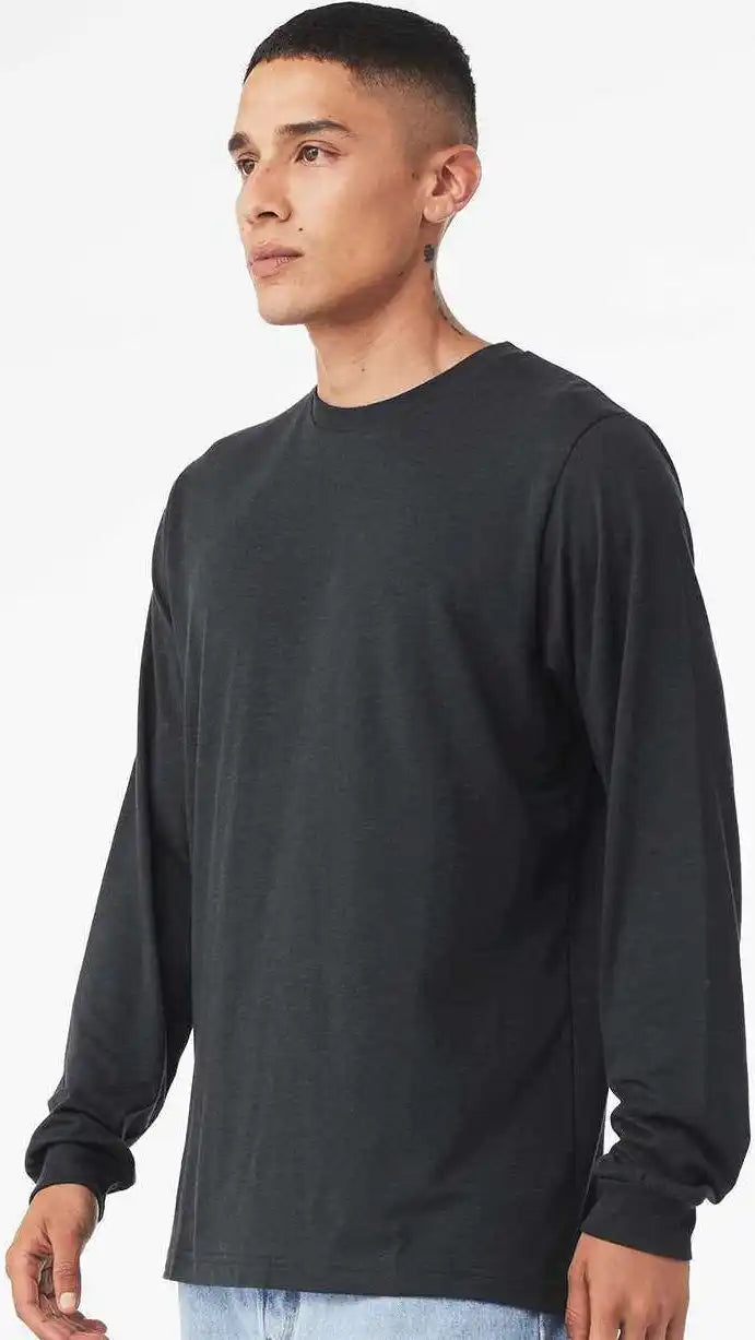 Bella + Canvas 3513 Unisex Triblend Long Sleeve Tee - Solid Dark Gray