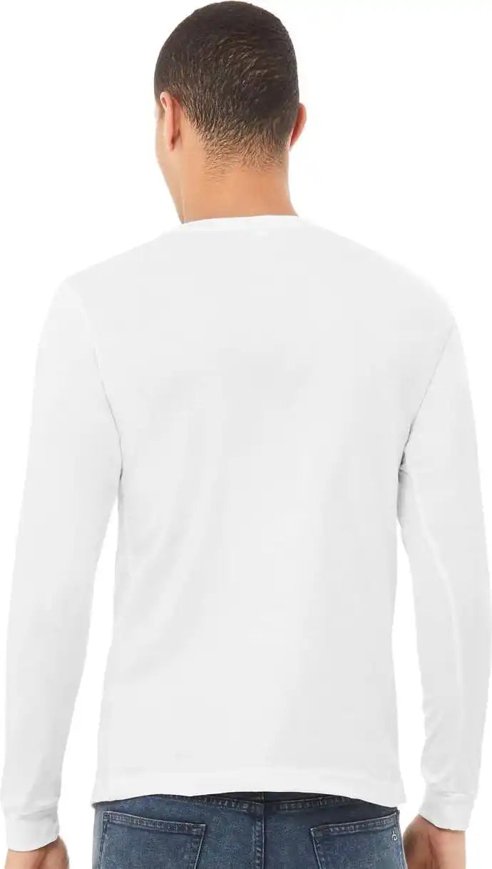 Bella + Canvas 3513 Unisex Triblend Long Sleeve Tee - Solid White