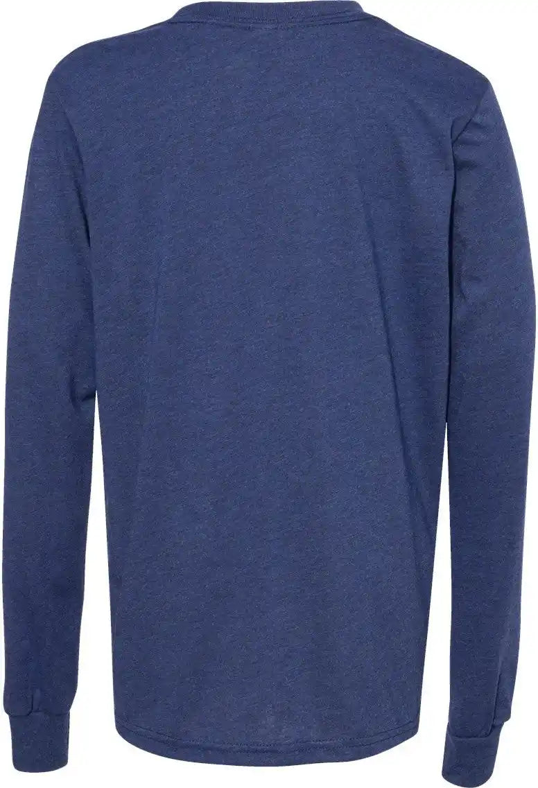 Bella + Canvas 3513y Youth Triblend Long Sleeve Tee - Navy - s