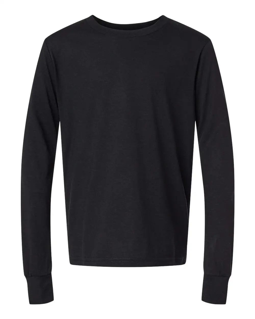 Bella + Canvas 3513y Youth Triblend Long Sleeve Tee - Solid Black - s