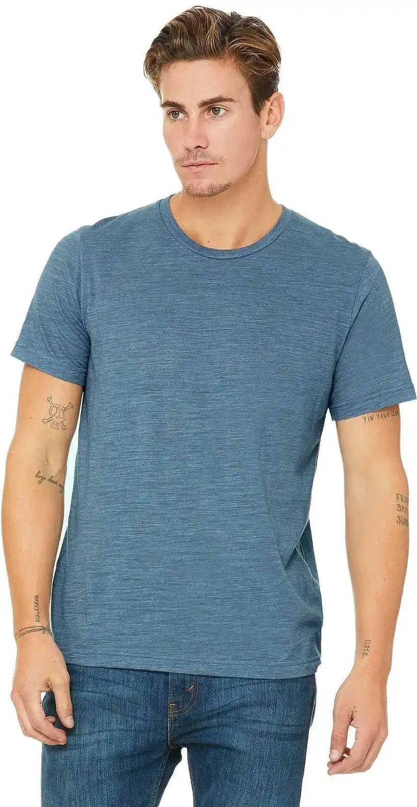 Bella + Canvas 3650 Unisex Poly-cotton Short Sleeve Tee - Denim Slub
